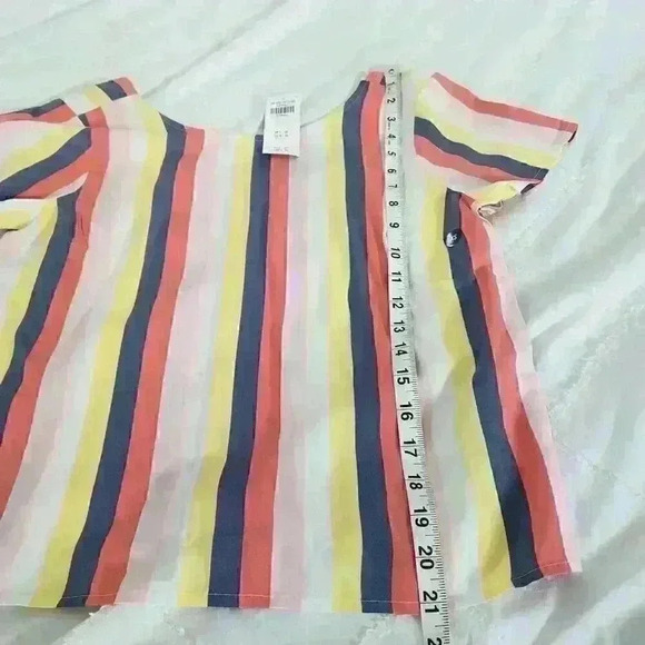 A&F XS Top Button Back NWT $34 Pastel Stripe - Picture 8 of 9
